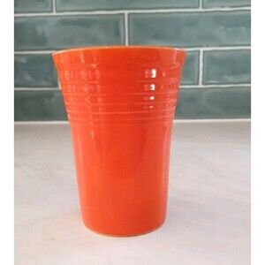 Fiesta Water Tumbler Red Vintage Homer Laughlin Art Deco Pottery Drinkware